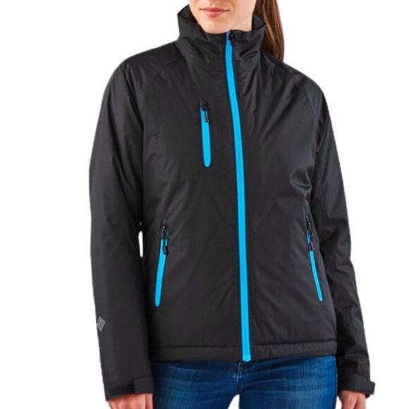 NWT StormTech Women's Bolt Thermal Shell Black Electric Blue size Medium - Picture 1 of 12